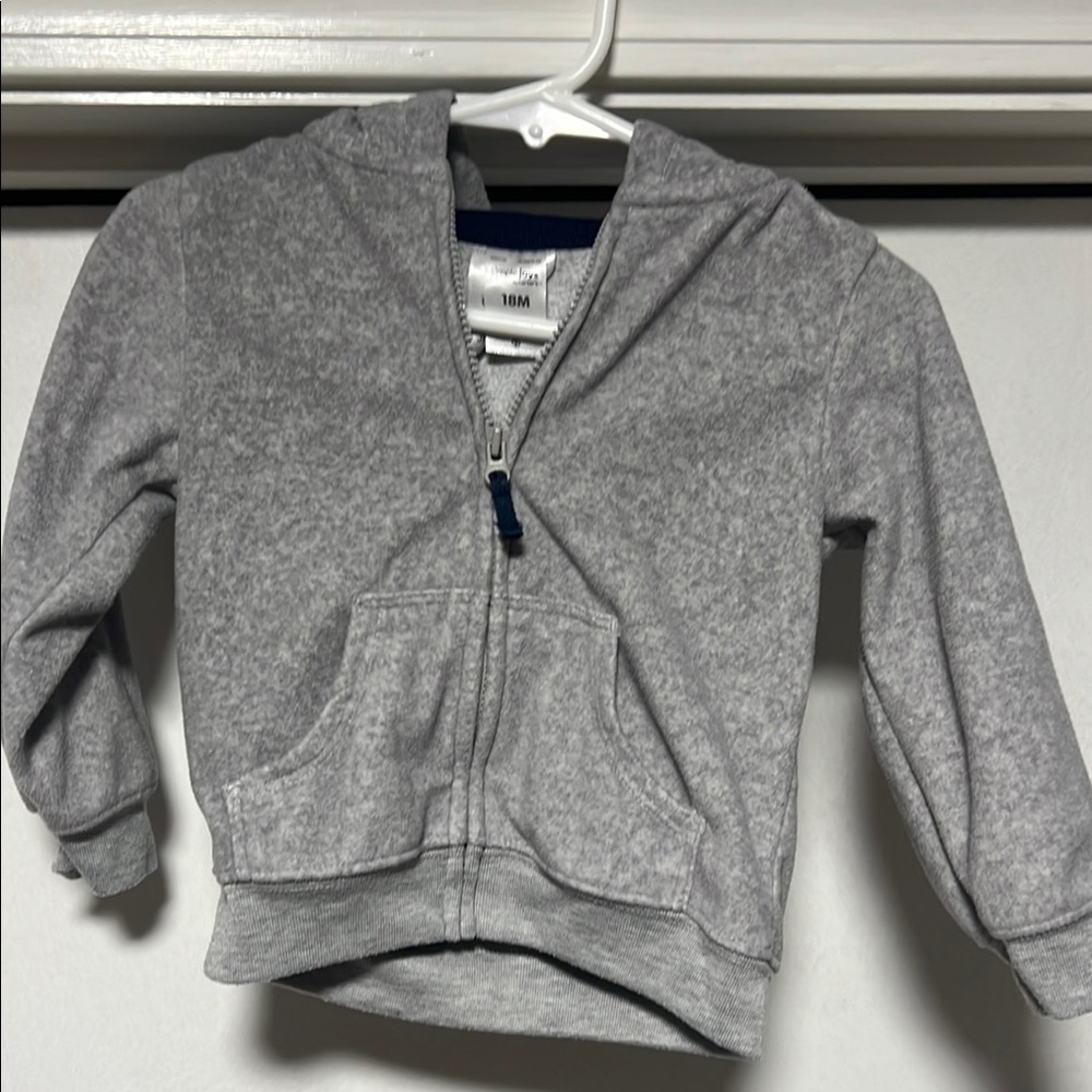 Carter's Gray Heathered Zip-Up Hoodie Sweatshirt